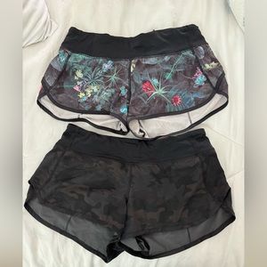 Lulu shorts. Super comfortable, lined and has a little zipper pocket on back.